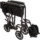 ProBasics Aluminum Transport Wheelchair, 19-inch, Black-ProBasics-HeartWell Medical