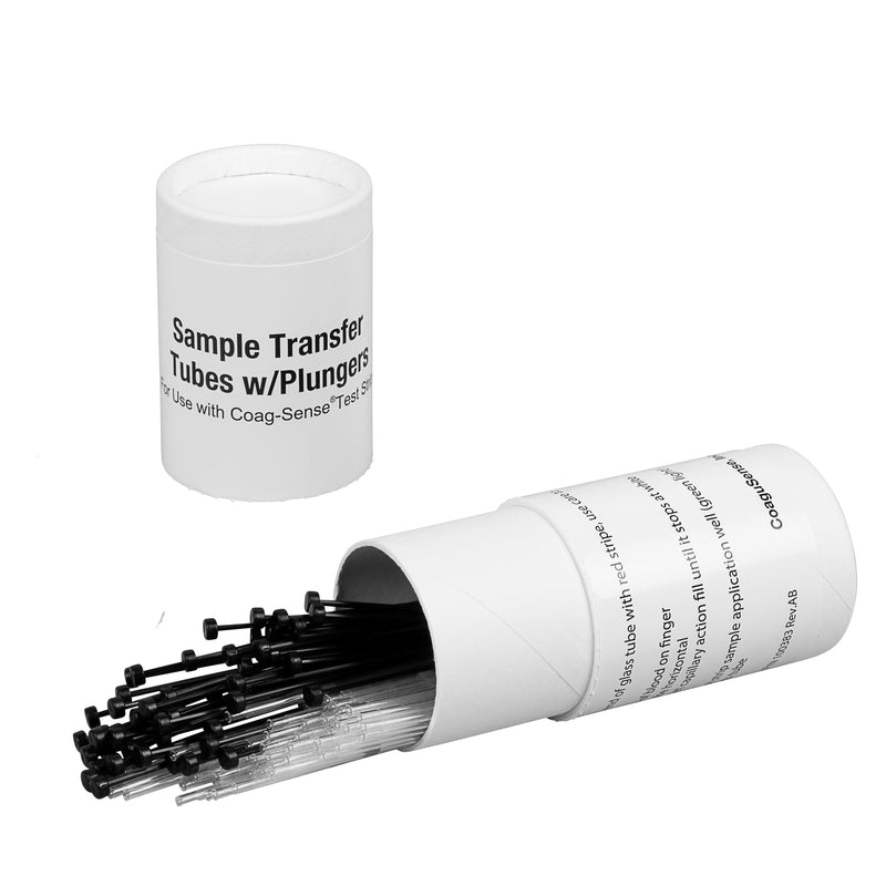 Coag-Sense Sample Transfer Tubes in Glass Plastic Clad Capillary with Plungers-Coag-Sense-HeartWell Medical