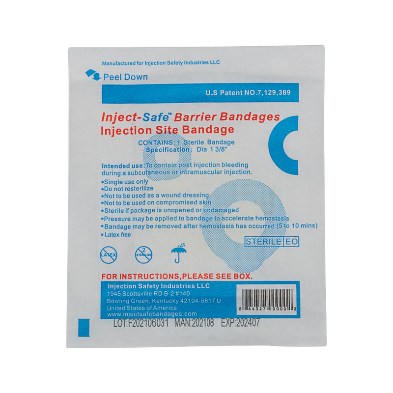 HTL-STREFA Adhesive Barrier Strip Inject Safe Bandage 1-3/8 Inch Round-HTL-STREFA-HeartWell Medical