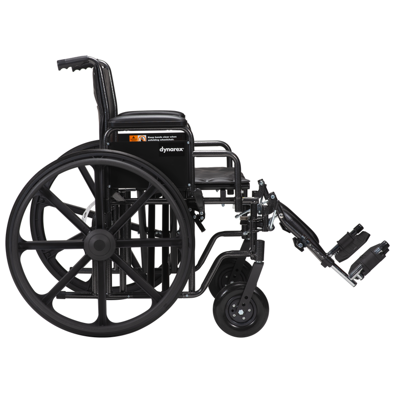 Dynarex DynaRide Heavy Duty Wheelchair 22x18inch With Detach Desk Arm-Dynarex-HeartWell Medical