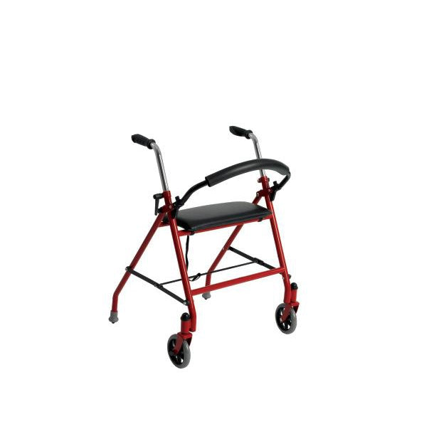 Drive Medical Two Wheeled Walker with Seat, Red-Drive Medical-HeartWell Medical