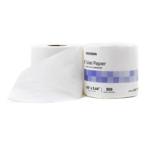 Mckesson Toilet Tissue White 2-Ply Standard Size Cored Roll 500 Sheets 3-3/5 X 4 Inch-Mckesson-HeartWell Medical