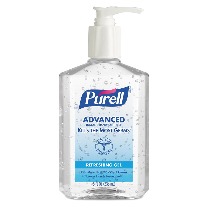 GOJO PURELL Advanced Hand Sanitizer, Refreshing Gel, 8 fl oz Pump Round Bottle-GOJO-HeartWell Medical