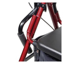 Drive Medical Duet Dual Function Transport Wheelchair Walker Rollator Burgundy-Drive Medical-HeartWell Medical