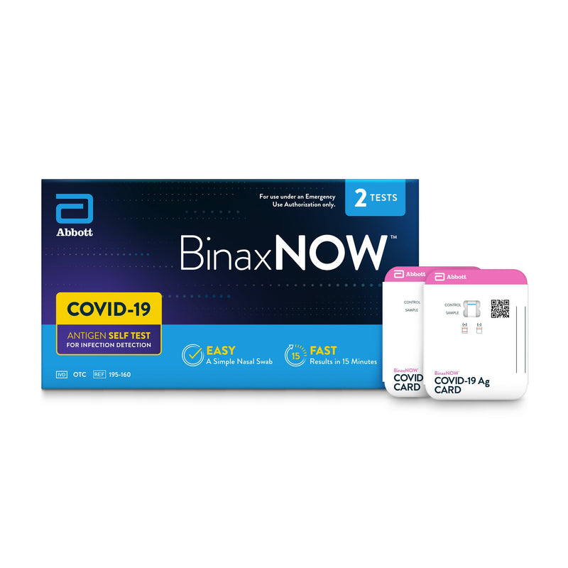 Abbott BinaxNOW COVID‐19 At Home Antigen Self Test - 2 Tests-Abbott-HeartWell Medical