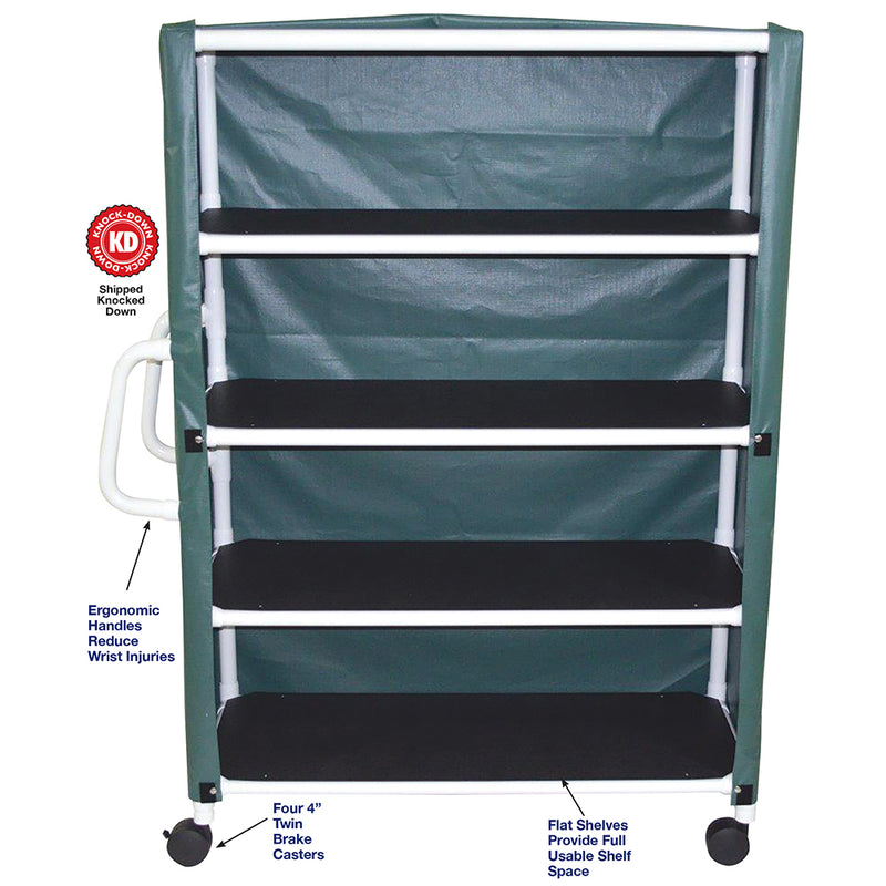 MJM International Jumbo Four Shelf Linen Cart-MJM International-HeartWell Medical