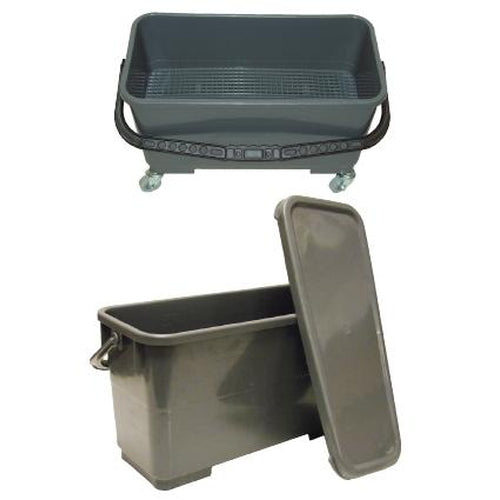 Pro Advantage Charging Buckets, Microfiber, Sealing, 6 Gallon, Gray W/ Casters-Pro Advantage-HeartWell Medical