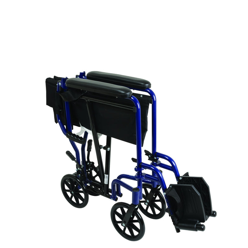 ProBasics ProBasics Aluminum Transport Wheelchair, 19-inch, Blue-ProBasics-HeartWell Medical