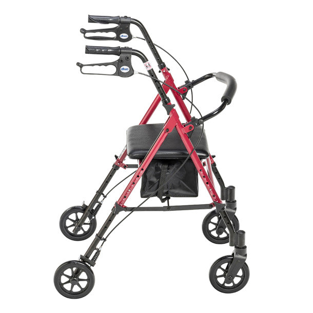 Drive Medical Adjustable Height Rollator with 6" Wheels Red-Drive Medical-HeartWell Medical