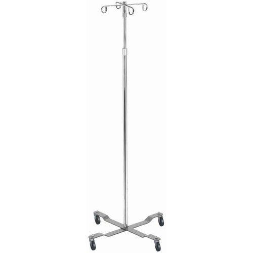 Drive Medical Economy IV Pole 2 Hook Silver Vein-Drive Medical-HeartWell Medical