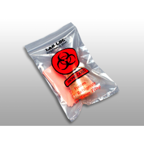 LK Packaging 3 Wall Biohazard Specimen Transfer Bag, Reclosable, 2 mil, 6" x 9"-LK Packaging-HeartWell Medical
