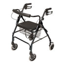 Lumex Walkabout Lite Four-Wheel Rollator, Black-Lumex-HeartWell Medical