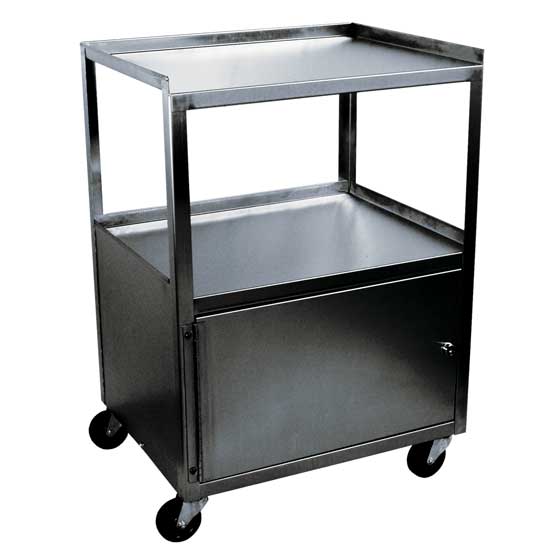 Ideal Products Three Shelf Stainless Steel Cart with Drawer Cabinet-Ideal Products-HeartWell Medical