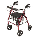 Lumex Walkabout Lite Four-Wheel Rollator Burgundy-Lumex-HeartWell Medical