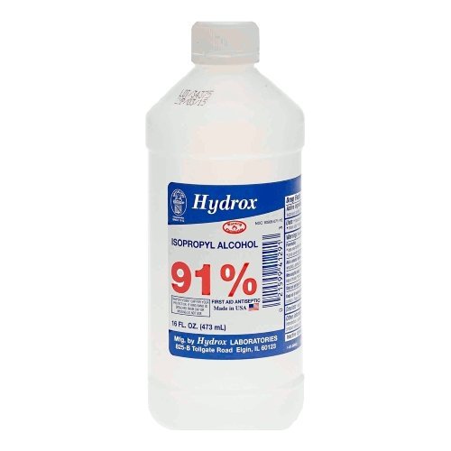 Hydrox Laboratories Isopropyl Alcohol 91% Round Bottle 16 oz-Hydrox Laboratories-HeartWell Medical