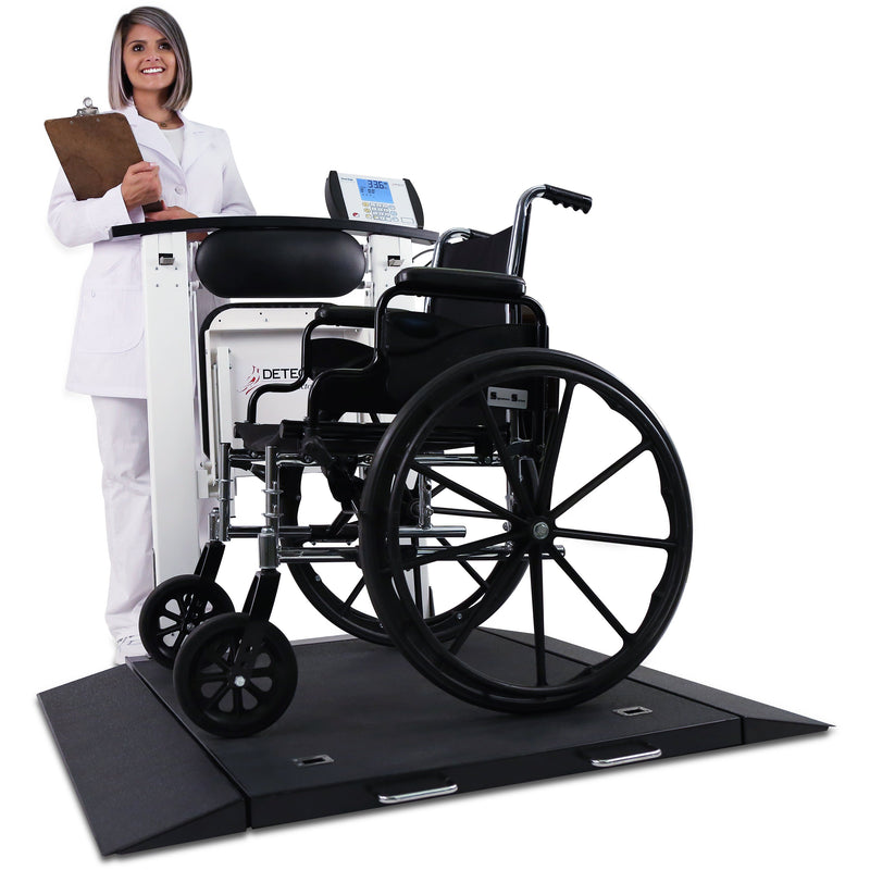 Detecto Portable Wheelchair Scale with Handrail and Seat-Detecto-HeartWell Medical