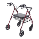 Drive Medical Go-Lite Bariatric Steel Rollator, Red-Drive Medical-HeartWell Medical