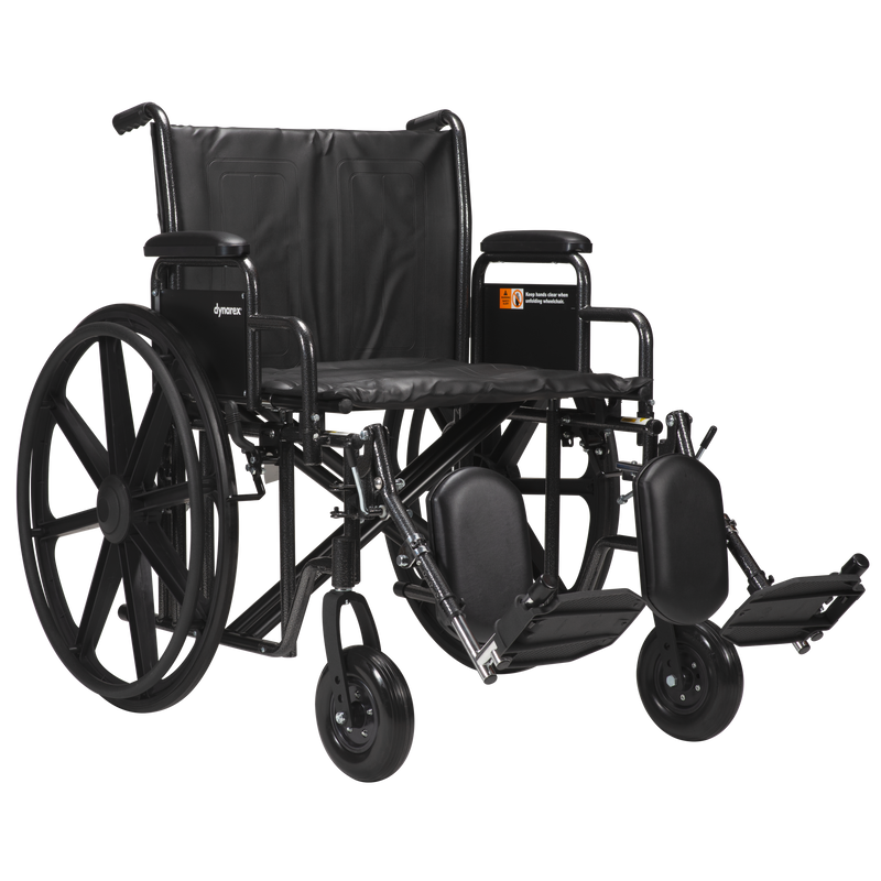 Dynarex DynaRide Heavy Duty Wheelchair 22x18inch With Detach Desk Arm-Dynarex-HeartWell Medical