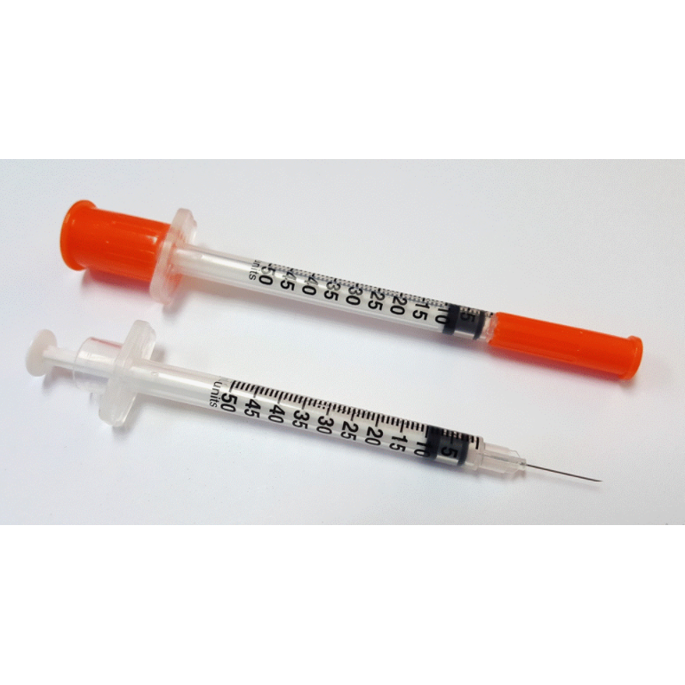 Exel Corporation Insulin Syringe With Permanently Attached Needle 0.5cc-Exel Corporation-HeartWell Medical