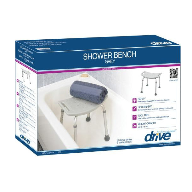 Drive Medical Deluxe Aluminum Shower Bench without Back-Drive Medical-HeartWell Medical