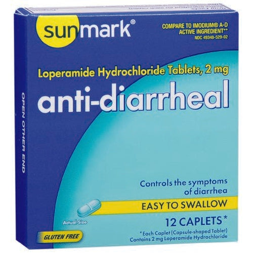 Mckesson Anti-Diarrheal 2 mg Strength Caplet 12 Per Box-Mckesson-HeartWell Medical