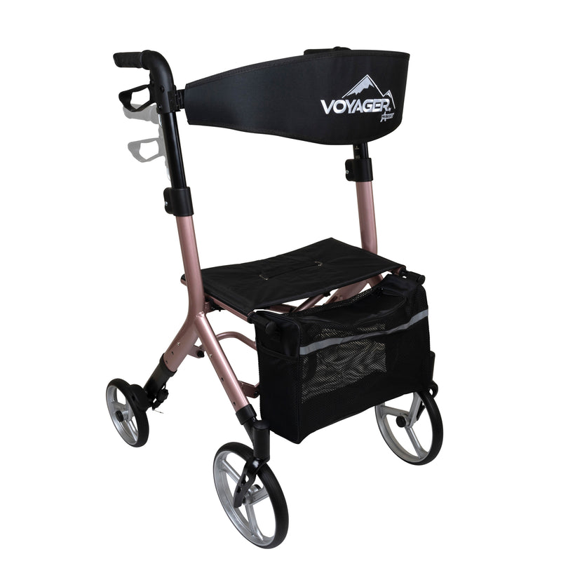 Voyager Adjustable Height Euro-Style Rollator, Rose Gold-Voyager-HeartWell Medical