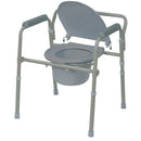 Drive Medical Folding Steel Bedside Commode-Drive Medical-HeartWell Medical