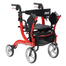 Drive Medical Nitro Duet Rollator Transport Chair Red-Drive Medical-HeartWell Medical