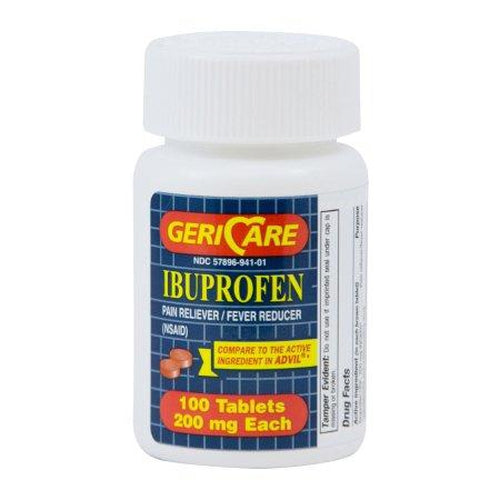 Gericare Pain Relief 200 mg Strength Ibuprofen Tablet 100 per Bottle-Gericare-HeartWell Medical