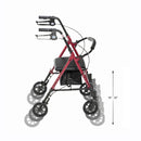 Drive Medical Adjustable Height Rollator with 6" Wheels Red-Drive Medical-HeartWell Medical