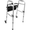 ProBasics Two Button Folding Walker with Wheels and Roll-Up Seat-ProBasics-HeartWell Medical