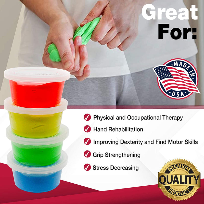 HeartWell Therapy Putty Resistive Hand Exercise Kit, Set of Four, 2 Oz. 4 Pack-HeartWell-HeartWell Medical